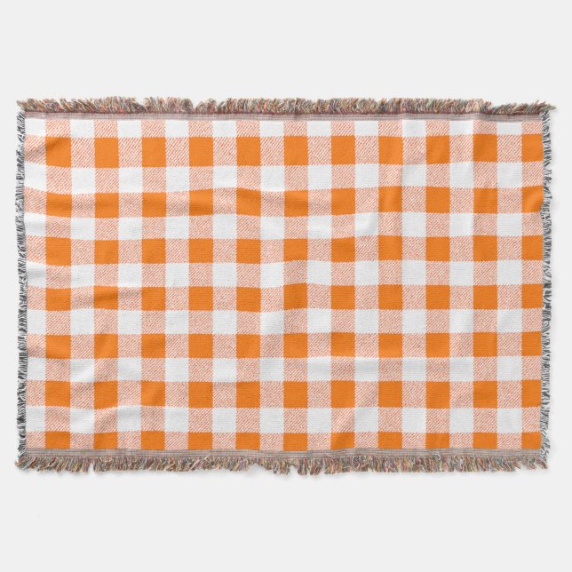 Manta naranja gingham check (Anverso)