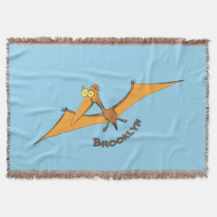 Manta Naranja lindo y gracioso personalizado pterodáctil