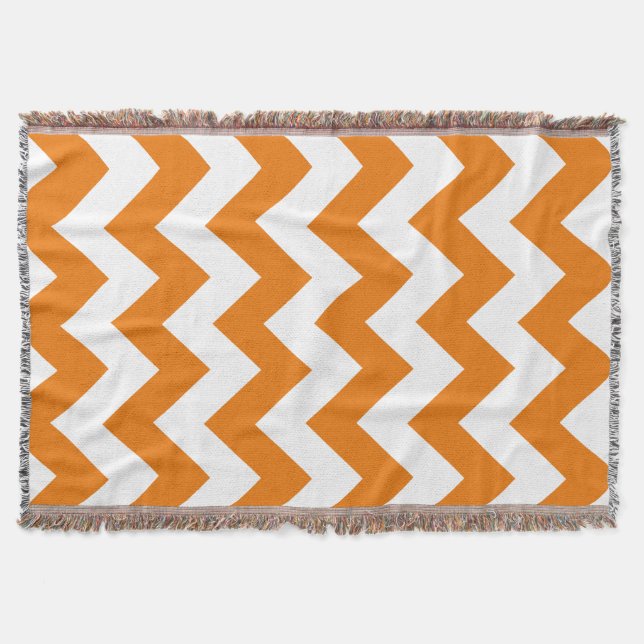 Manta Naranja negrita Chevron (Anverso)