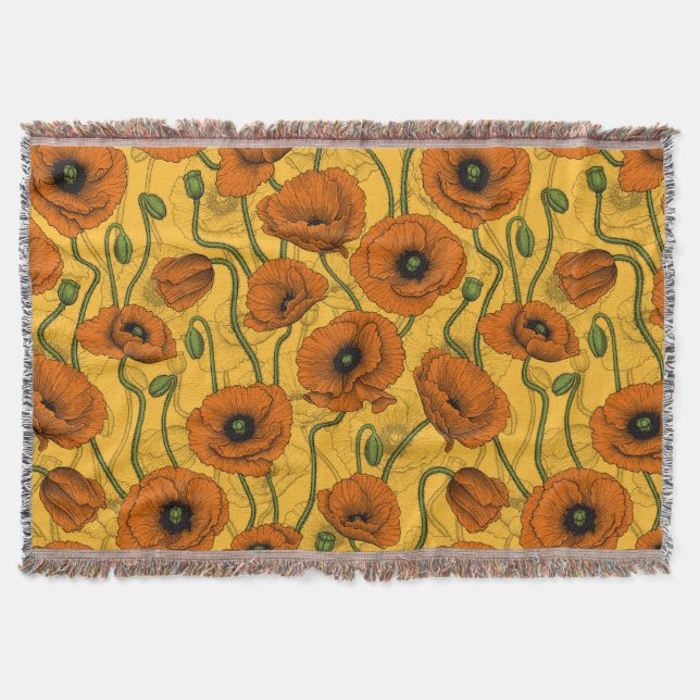 Manta Naranja Poppies (Anverso)