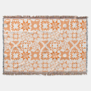Manta Naranja Quilt de las estrellas de los parches trad