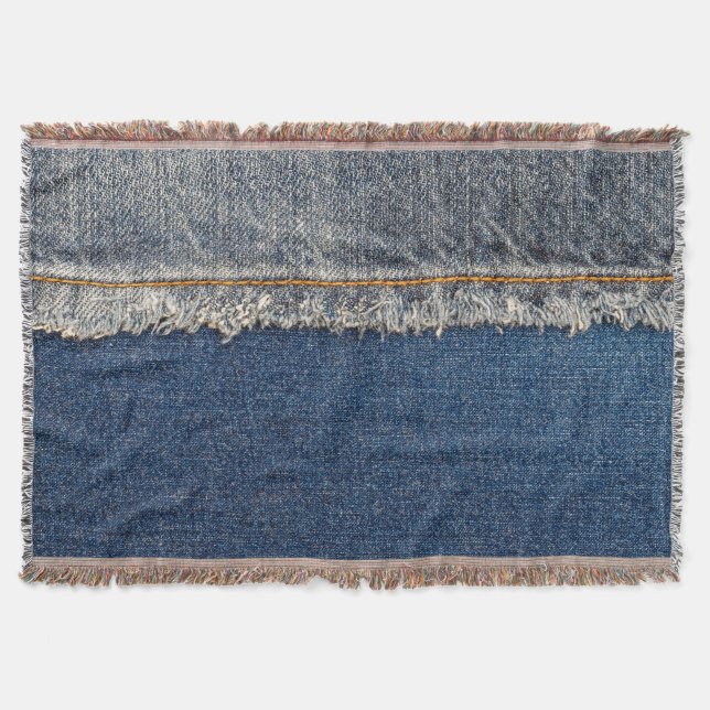 Manta Naranja Stitch, Parche De Doble Denim. (Anverso)