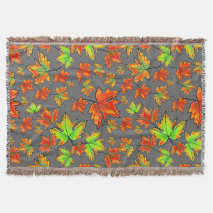 Manta Naranja verde rojo otoño hojas de arce