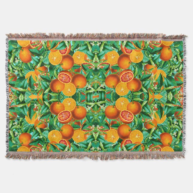 MANTA NARANJAS TROPICALES LANZAN BLANKET (Anverso)