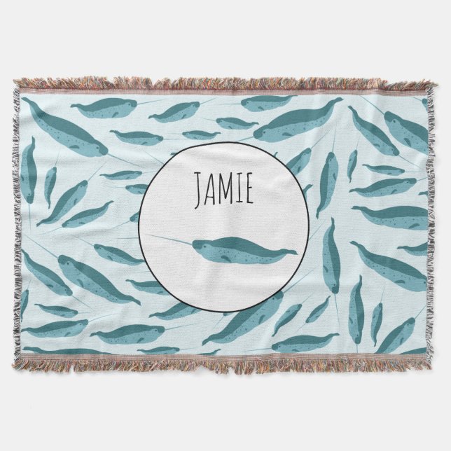 Manta Narwhal en el patrón del océano azul (Anverso)