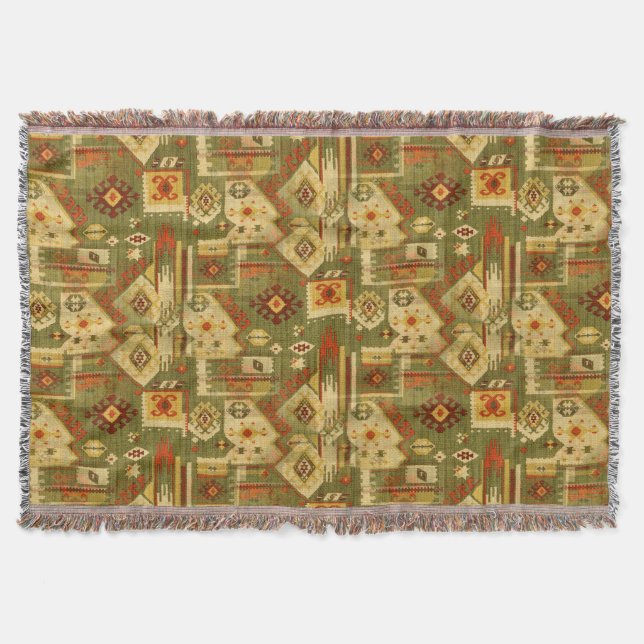 Manta Nativos americanos de tejido tribal I + sus ideas (Anverso)