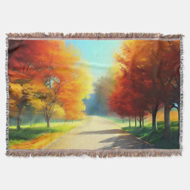 Manta Naturaleza Árboles otoñales en el bosque (Anverso)