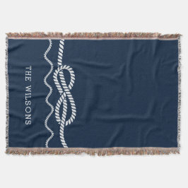 Manta Nautical Rope Knot Personalized Throw Blanket