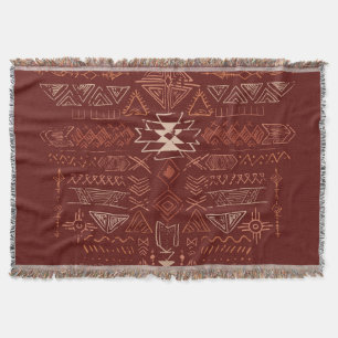 Manta Navajo Aztec: Patrón de Doodle Étnico.