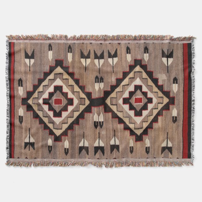 Manta NAVAJO FEATHER PATTERN TAPESTRY 1900 reprint     (Anverso)