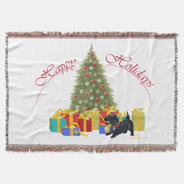 Manta Navidad del Terrier Escocés (Anverso)