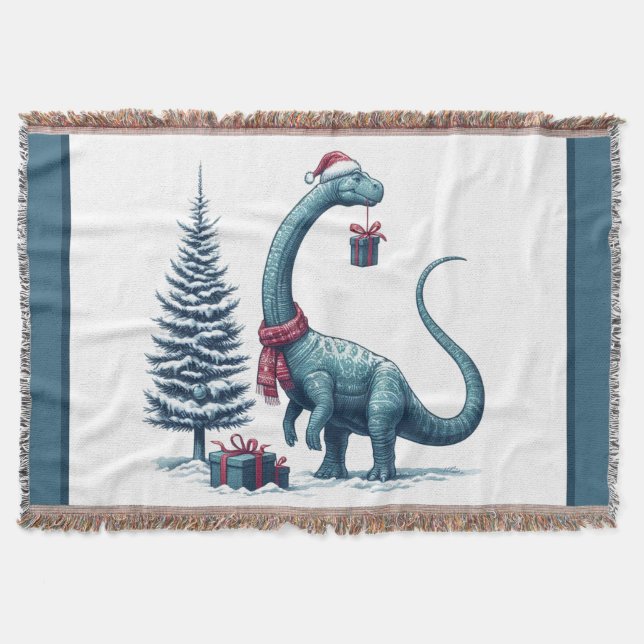 Manta Navidades Brontosaurus dinosaur (Anverso)