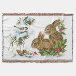 Manta Navidades Chickadee Bunnies Holly Warm
