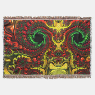 Manta Navidades Colores Mandelbrot Throw Blanket