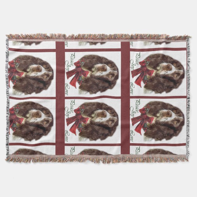 Manta Navidades de English Springer Spaniel (Anverso)