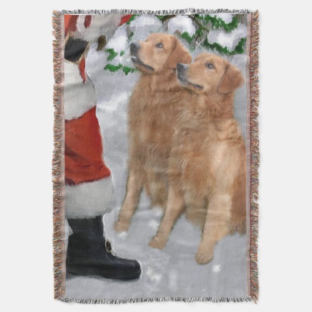Manta Navidades de Golden Retriever (Frente vertical)