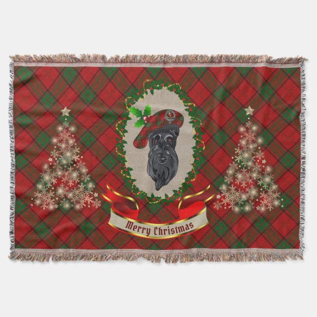 Manta Navidades de Perro de Adair Scottie Throw Blanket (Anverso)