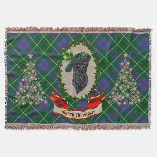 Manta Navidades de perro de Duncan Scottie Throw Blanket (Anverso)