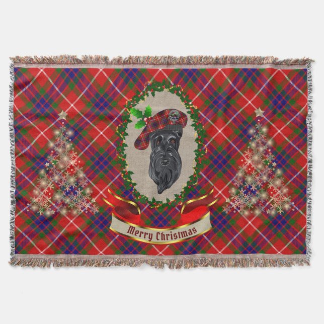 Manta Navidades de Perro de Escocia Fraser (Anverso)