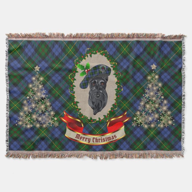 Manta Navidades de perro de Escocia MacEwen/MacEwan (Anverso)
