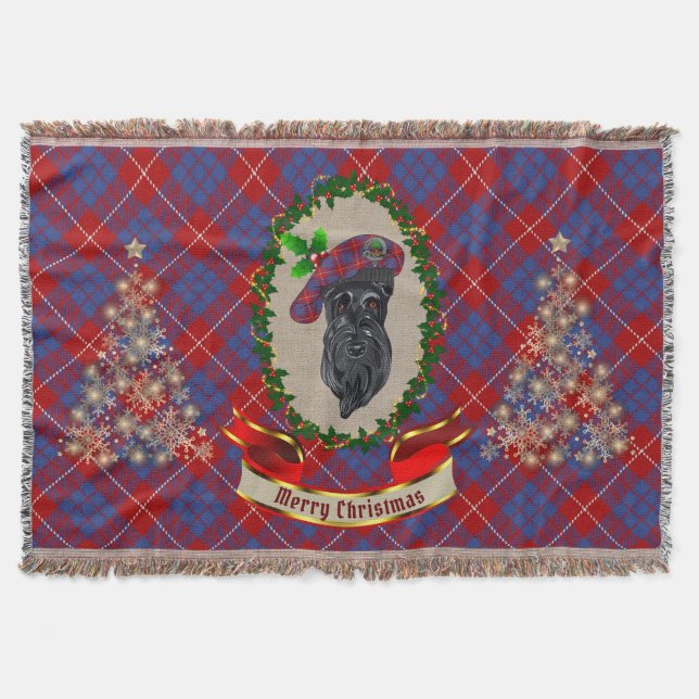 Manta Navidades de perro de Hamilton Scottie Throw Blank (Anverso)
