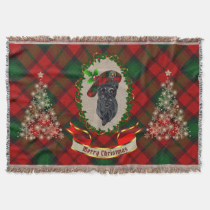 Manta Navidades de Perro de Kerr Scottie Throw Blanket