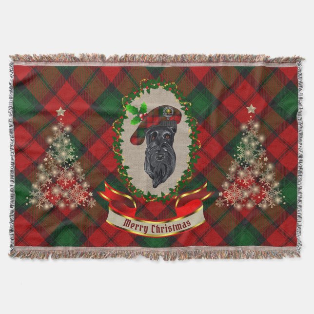 Manta Navidades de Perro de Kerr Scottie Throw Blanket (Anverso)