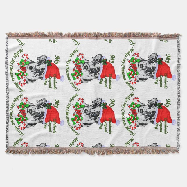 Manta Navidades de Perros del Leopardo de Catahoula (Anverso)