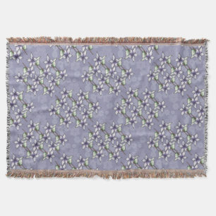 Manta Navidades de Poinsettias Púrpura y Copos de Nieve 