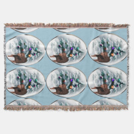 Manta Navidades de recuperadores con código de curry