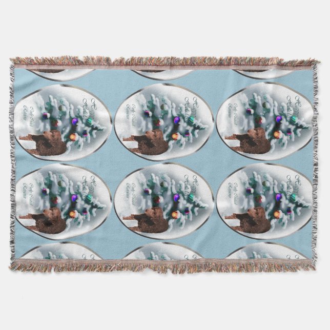 Manta Navidades de recuperadores con código de curry (Anverso)