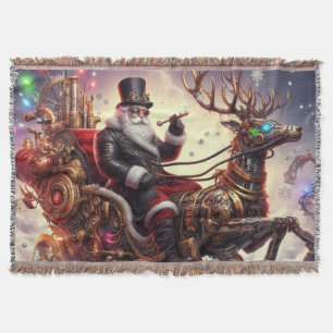 Manta Navidades de steampunk de Santa/Reindeer/invierno