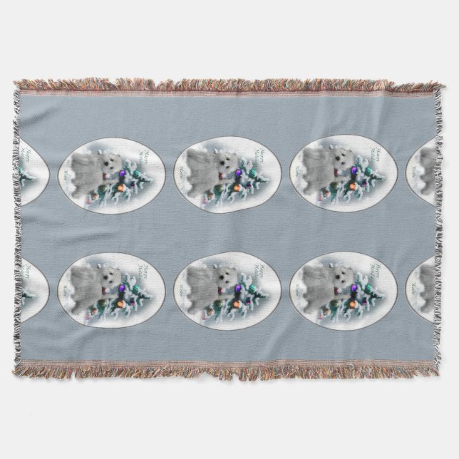 Manta Navidades de West Highland White Terrier (Anverso)