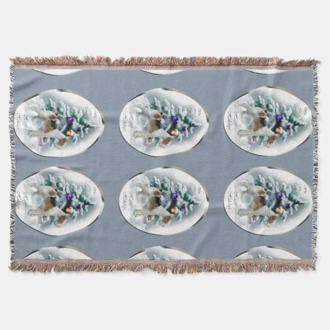 Manta Navidades de Wire Fox Terrier (Anverso)