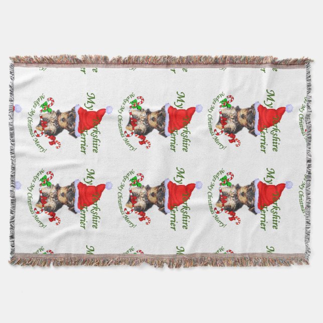 Manta Navidades de Yorkshire Terrier (Anverso)
