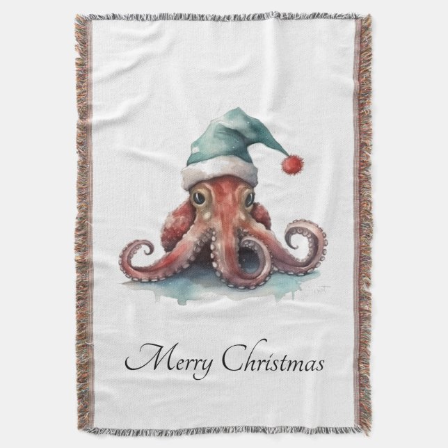 Manta Navidades del Octopus Alegría, personalizado (Frente vertical)