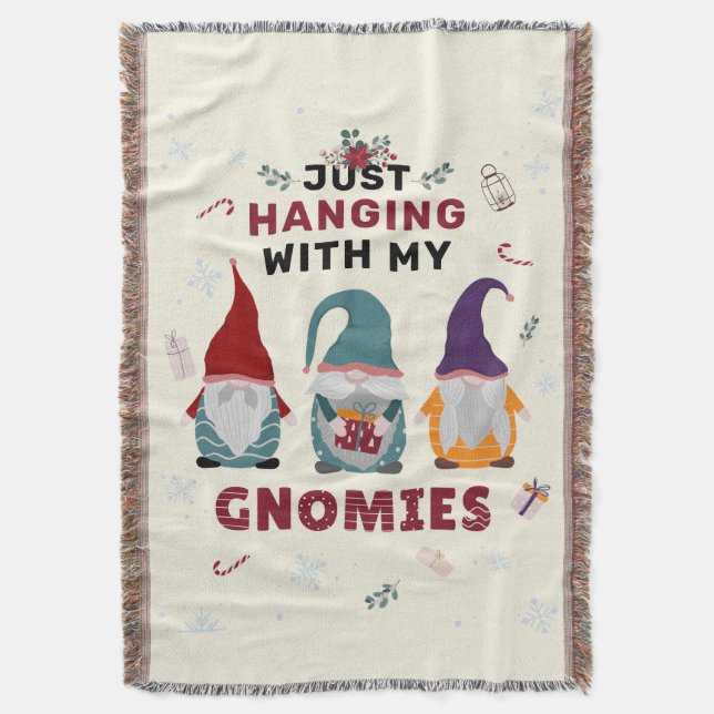 Manta Navidades Gnome Familia Sólo Colgando Con Gnomies (Frente vertical)