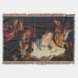 Manta Navidades Manger Stall Mary Joseph Baby Jesus