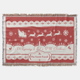 Manta Navidades personalizados Santa Sleigh Throw Blanke