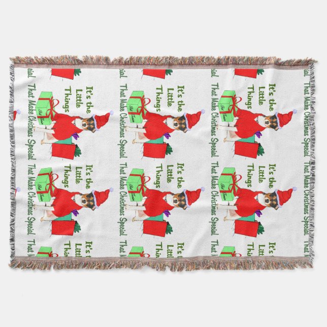 Manta Navidades personalizares de Rat Terrier (Anverso)