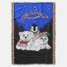 Manta Navidades pingüino bebé oso polar cachorro