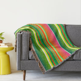 Manta Navidades rojo verde artístico rayas creativas