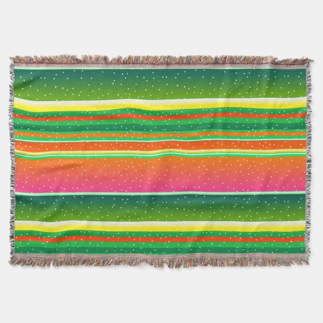 Manta Navidades rojo verde artístico rayas creativas (Anverso)