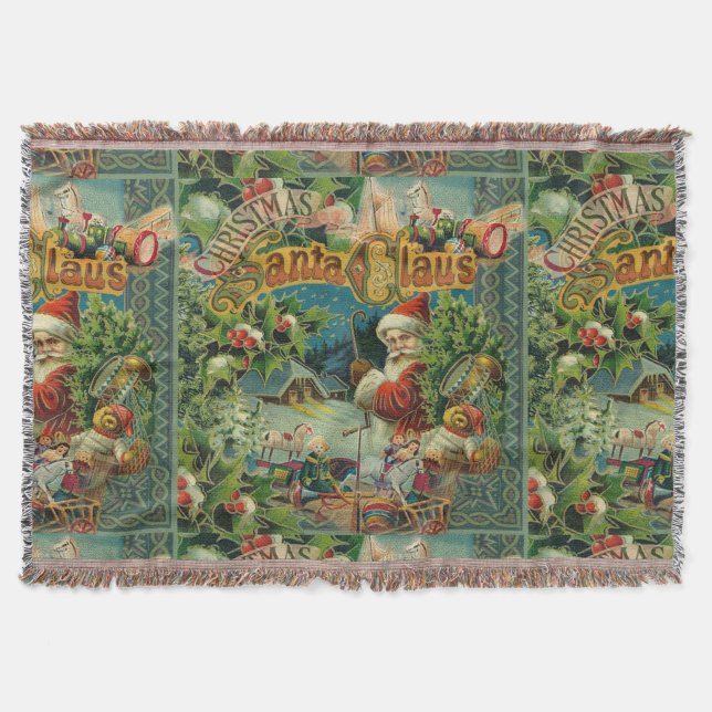 Manta Navidades Santa Claus Arte Antiguo (Anverso)
