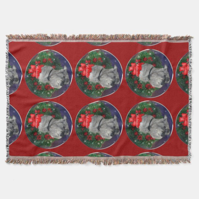 Manta Navidades Schnauzer estándar (Anverso)