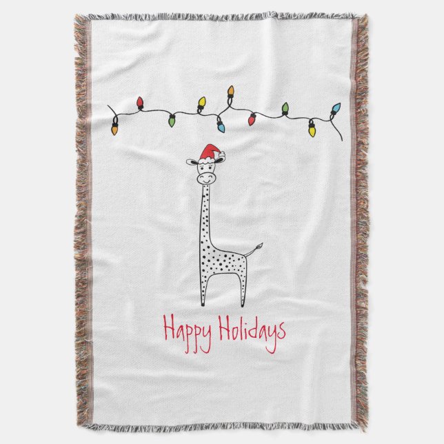 Manta Navidades singulares Giraffe (Frente vertical)