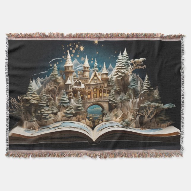 Manta Navidades Storybook Castle Pop-Up Throw Blanket (Anverso)