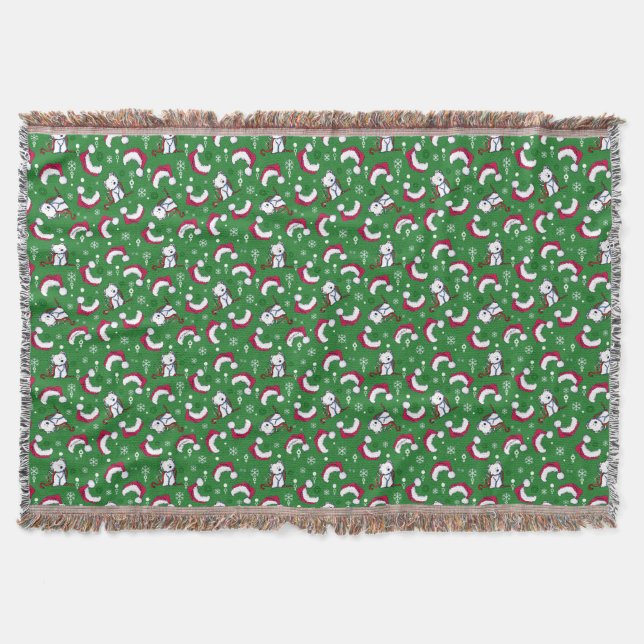 Manta Navidades Westie Throw Blanket (Anverso)