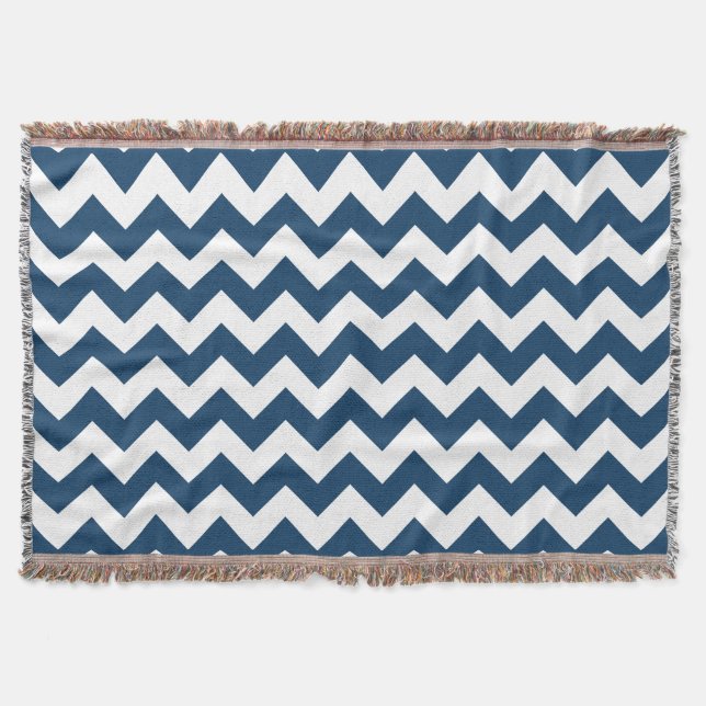 Manta Navy Zigzag, Navy Chevron, patrón geométrico (Anverso)