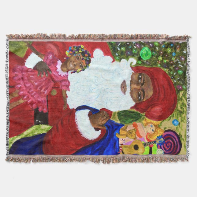 Manta negra del tiro de Santa - regalos caseros de (Anverso)